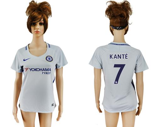 Women's Chelsea #7 Kante Away Soccer Club Jersey - Click Image to Close